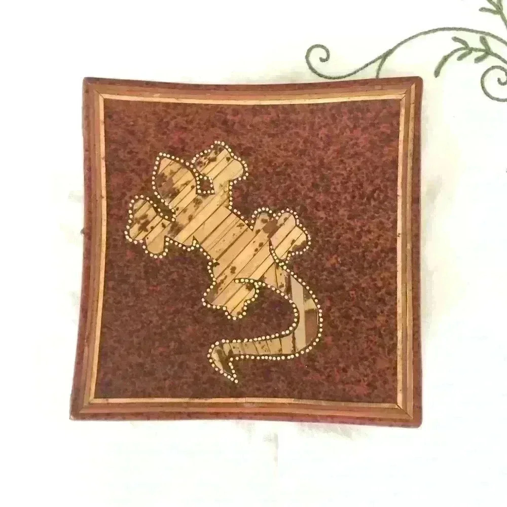 VTG bearded dragon alligator lizard etc southwest trinket dish